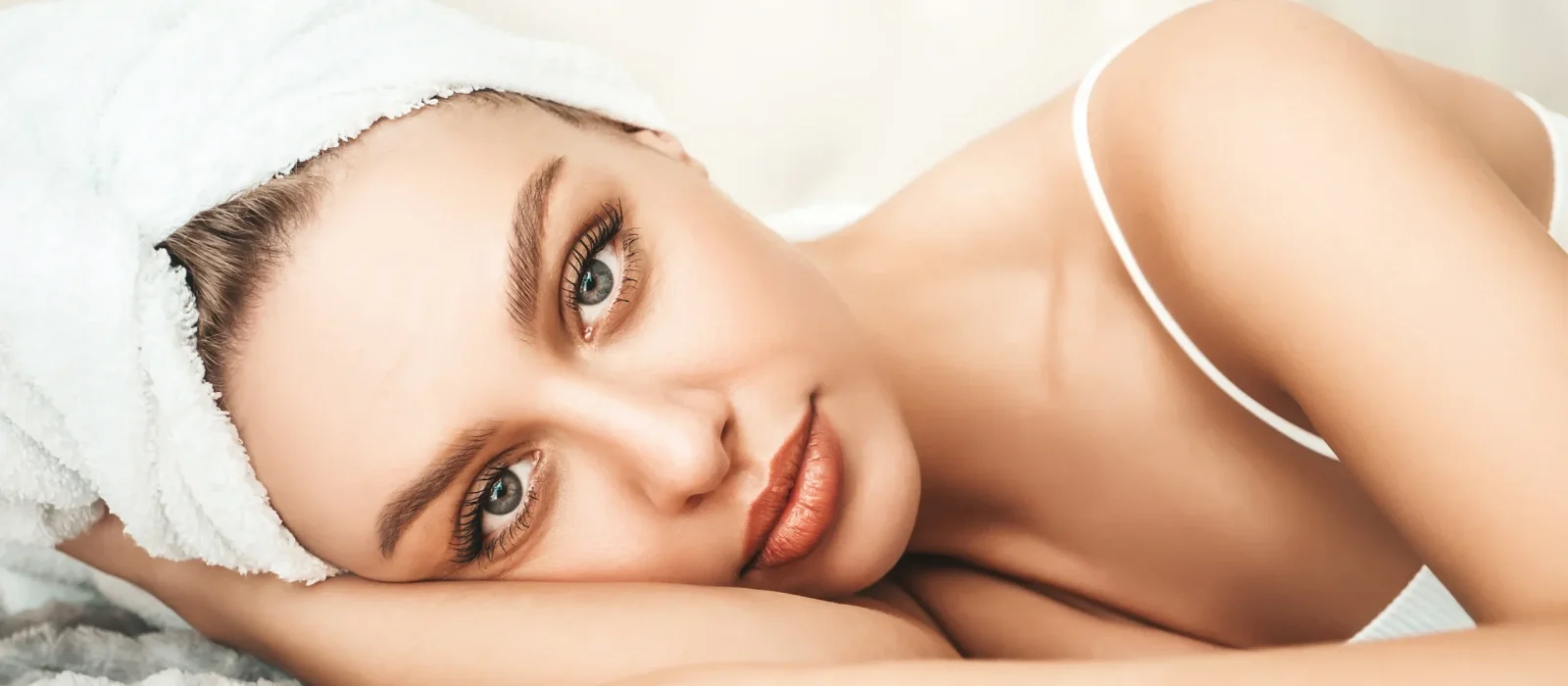 portrait-young-beautiful-female-white-lingerie-towel-head portrait-young-beautiful-female-white-lingerie-towel-head